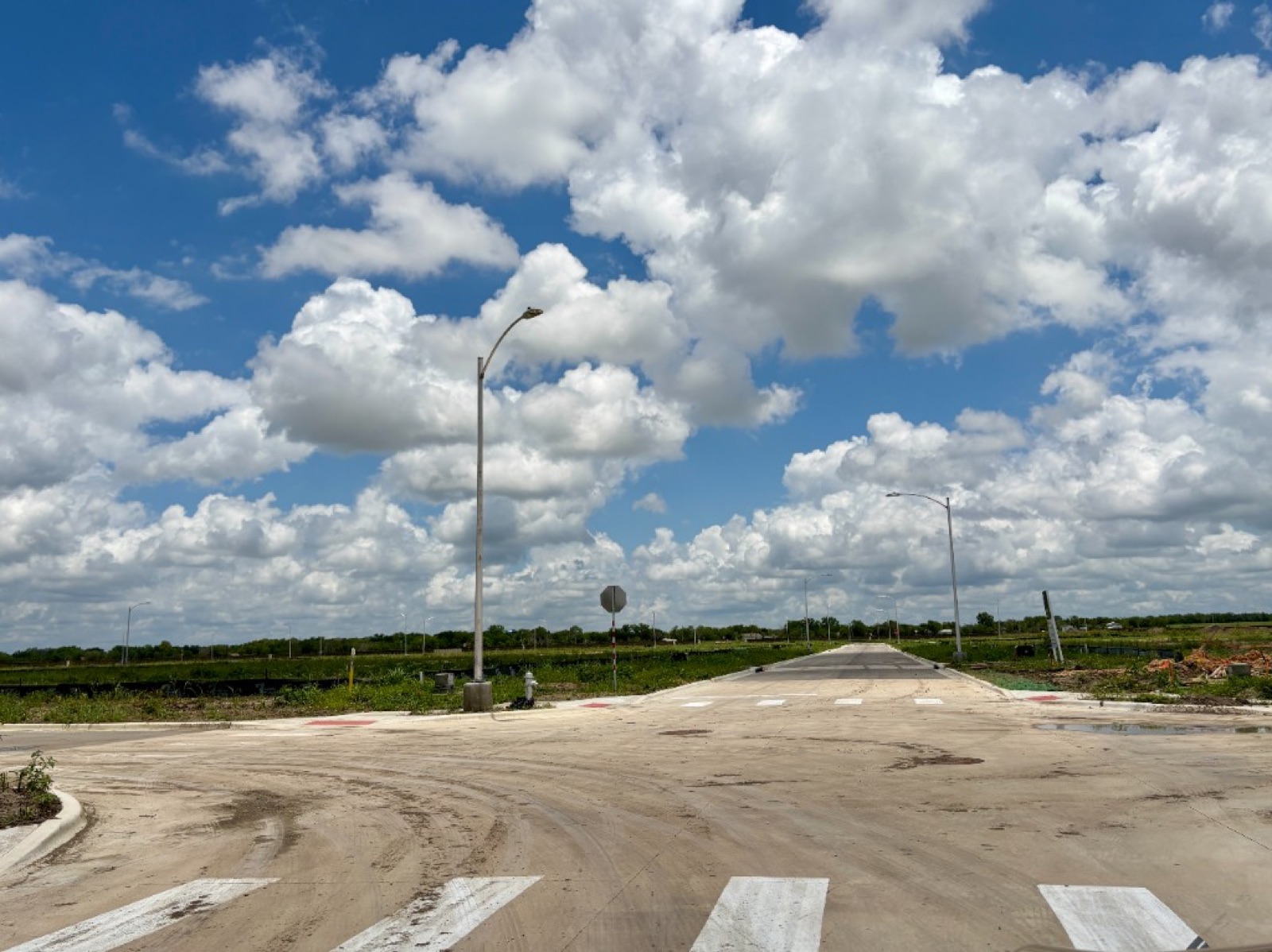 Inside Whisper South, roads complete and homes under construction